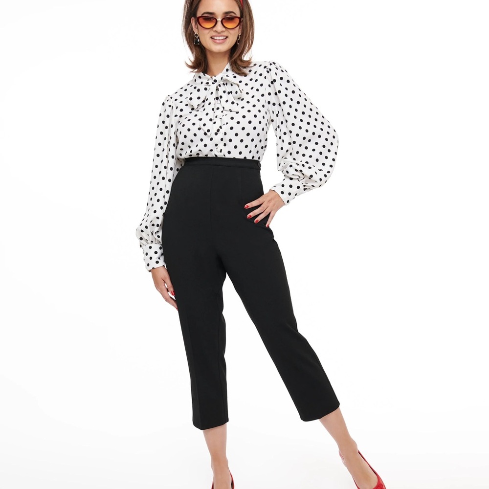 Collectif Black Cropped Ankle Pants